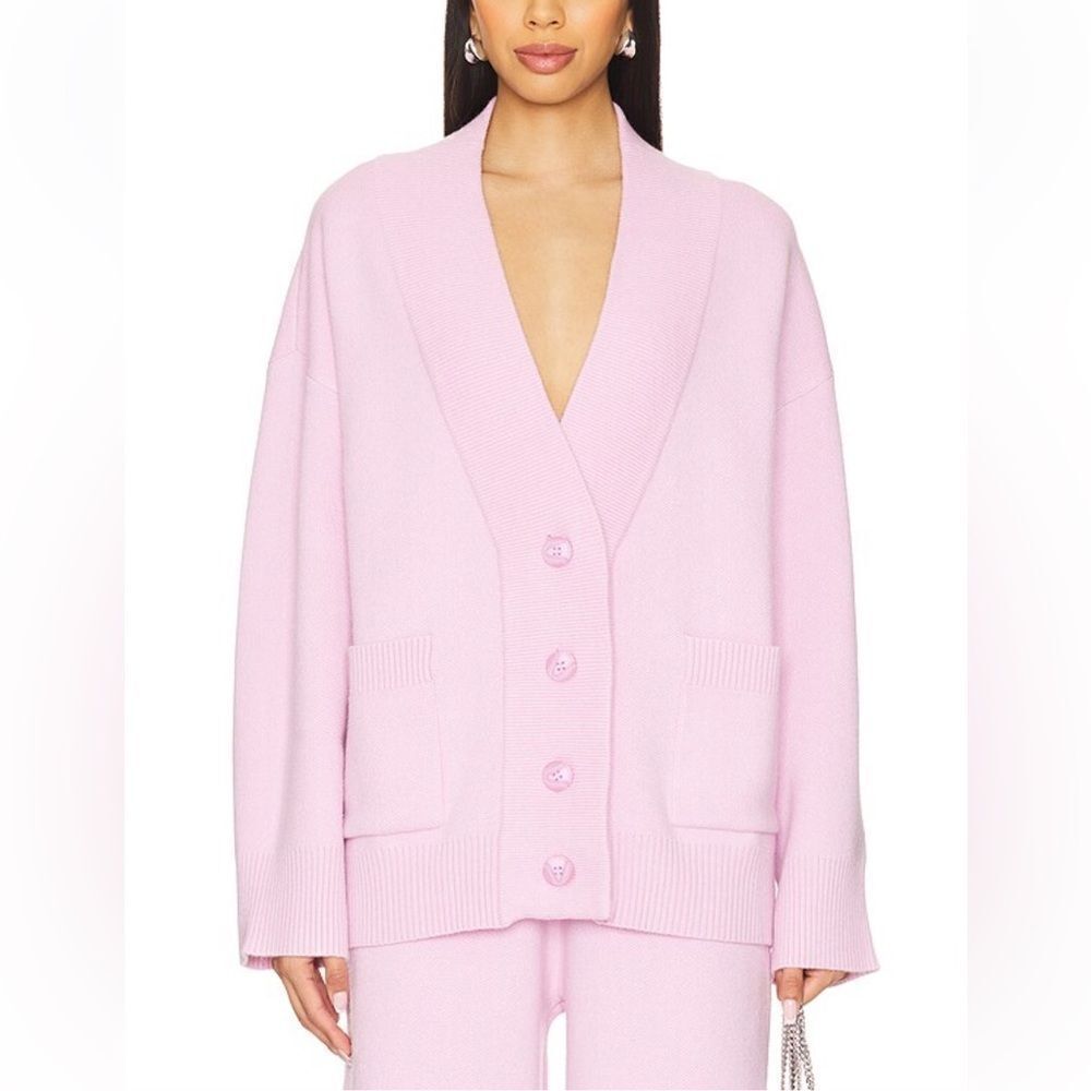 SER.O.YA Carley Cardigan Ballet Pink knit sweater top oversized Revolve NWT M